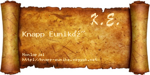 Knapp Euniké névjegykártya